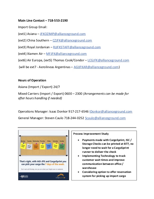 AGI Cargo Center 77 Contact Details JFK Airport Customs Brokers